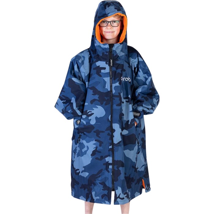 2024 Dryrobe Advance Junior Cambio De Manga Larga Robe V3KSLSDA - Camuflaje Azul / Orange